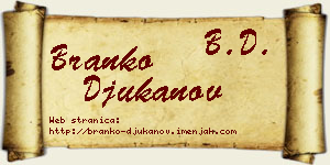 Branko Đukanov vizit kartica